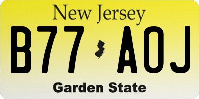 NJ license plate B77AOJ