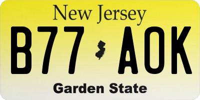 NJ license plate B77AOK