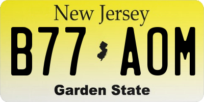 NJ license plate B77AOM