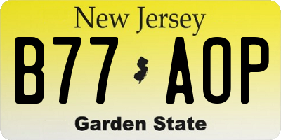 NJ license plate B77AOP