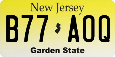 NJ license plate B77AOQ