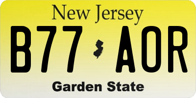 NJ license plate B77AOR