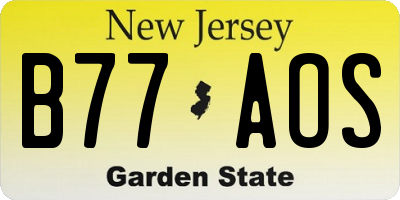 NJ license plate B77AOS