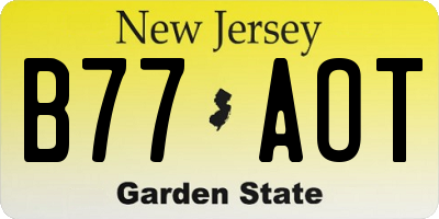 NJ license plate B77AOT
