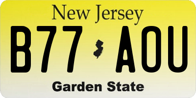 NJ license plate B77AOU