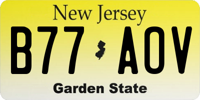 NJ license plate B77AOV