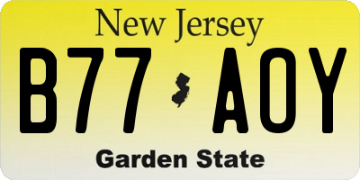 NJ license plate B77AOY