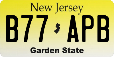 NJ license plate B77APB