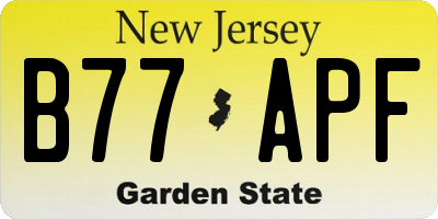 NJ license plate B77APF