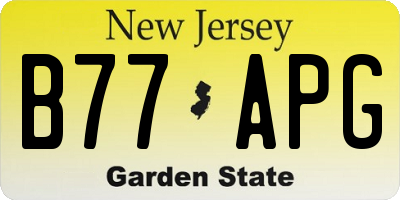 NJ license plate B77APG
