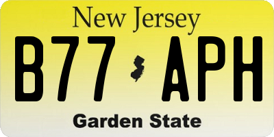 NJ license plate B77APH