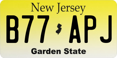 NJ license plate B77APJ