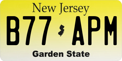 NJ license plate B77APM