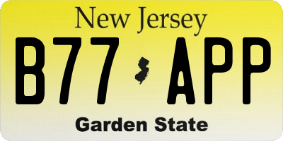 NJ license plate B77APP