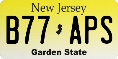 NJ license plate B77APS