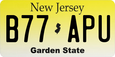 NJ license plate B77APU