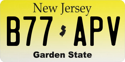 NJ license plate B77APV