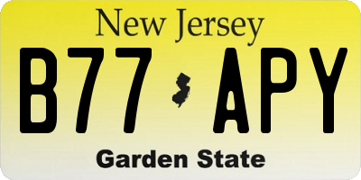 NJ license plate B77APY