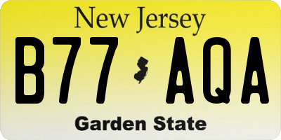 NJ license plate B77AQA