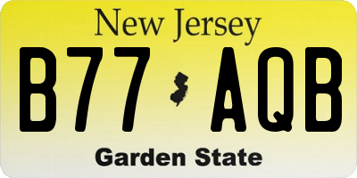 NJ license plate B77AQB