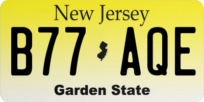 NJ license plate B77AQE