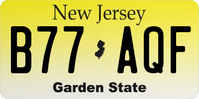 NJ license plate B77AQF
