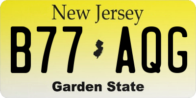NJ license plate B77AQG