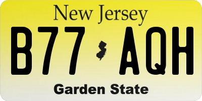 NJ license plate B77AQH