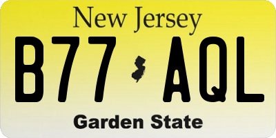 NJ license plate B77AQL