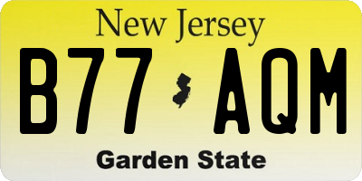 NJ license plate B77AQM