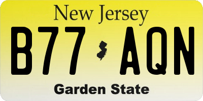 NJ license plate B77AQN