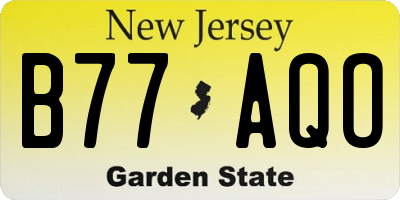 NJ license plate B77AQO