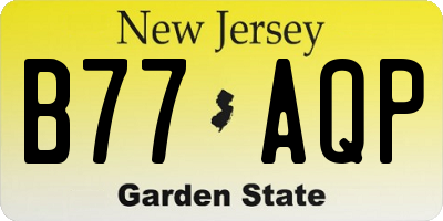 NJ license plate B77AQP