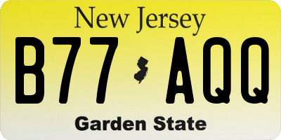 NJ license plate B77AQQ