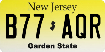 NJ license plate B77AQR