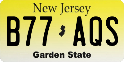 NJ license plate B77AQS