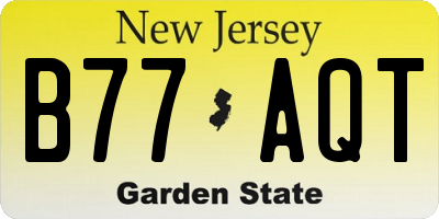 NJ license plate B77AQT