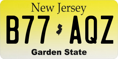 NJ license plate B77AQZ