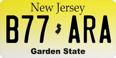 NJ license plate B77ARA
