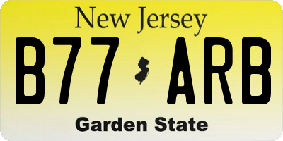 NJ license plate B77ARB