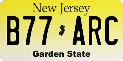 NJ license plate B77ARC