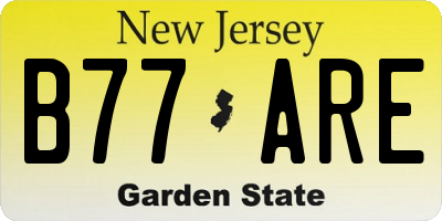 NJ license plate B77ARE