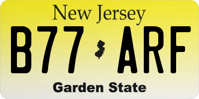 NJ license plate B77ARF