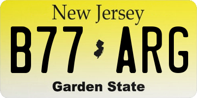 NJ license plate B77ARG