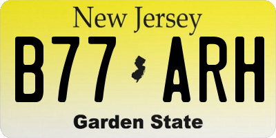 NJ license plate B77ARH