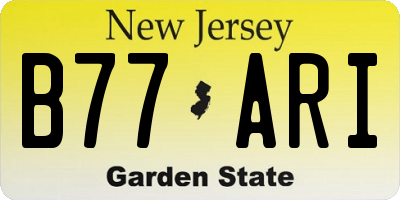 NJ license plate B77ARI