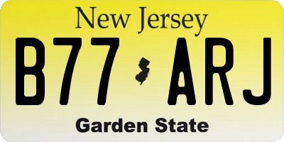 NJ license plate B77ARJ
