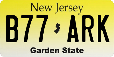 NJ license plate B77ARK