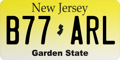 NJ license plate B77ARL