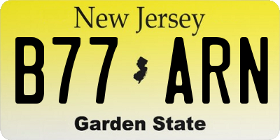 NJ license plate B77ARN